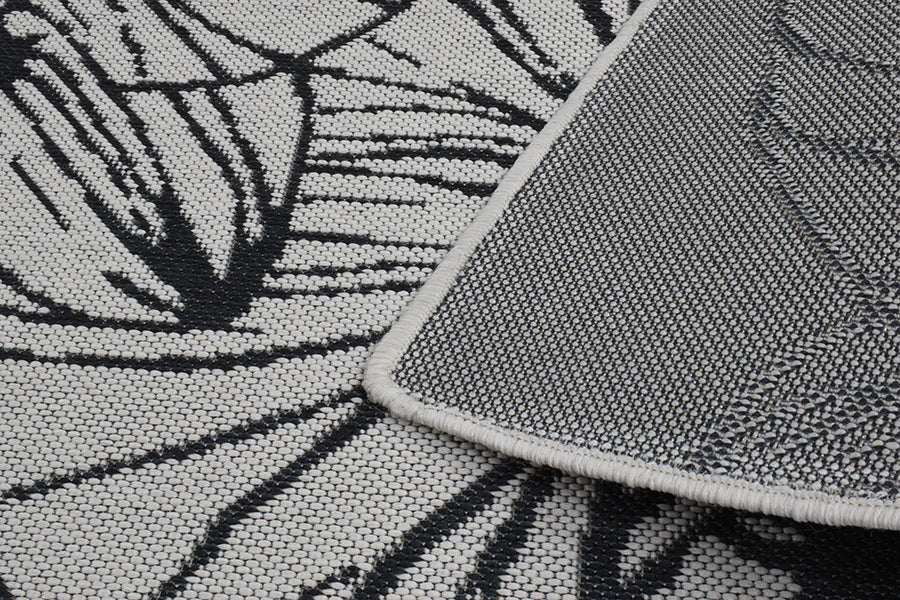 MENDEL WHITE WITH BLACK Rug & Runner