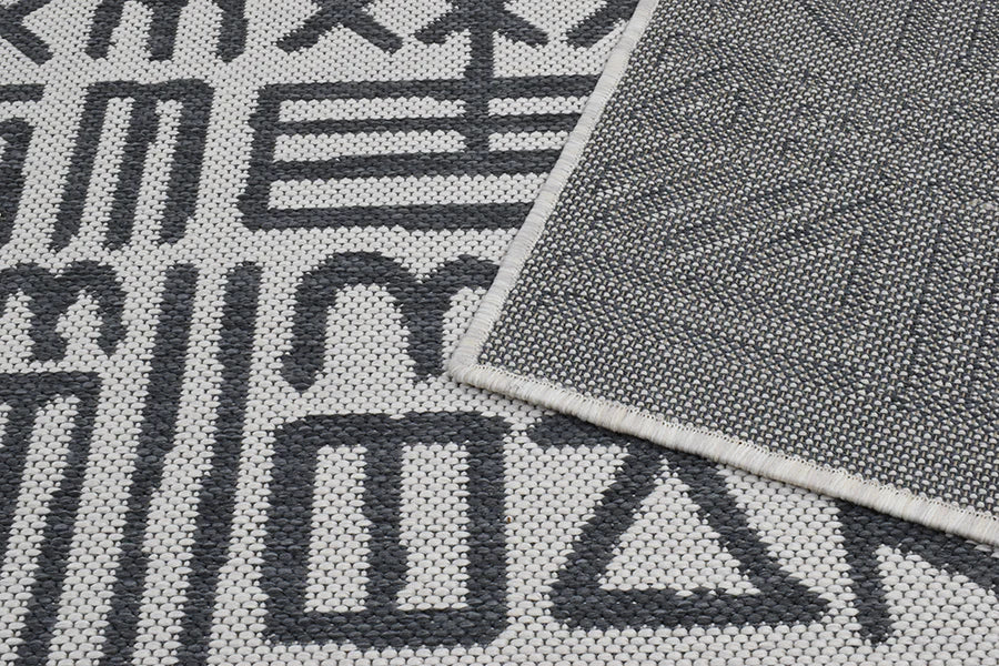 MURAL WHITE WITH GREY Rug & Runner