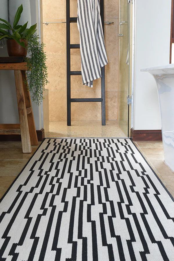 CIRCUIT BLACK Reversible Rug & Runner
