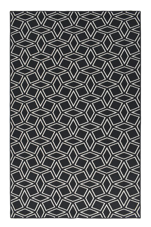 Rhombus Rug Pattern RHOMBUS BLACK Reversible Rug & Runner – Kuya Kuya Interior Living ...