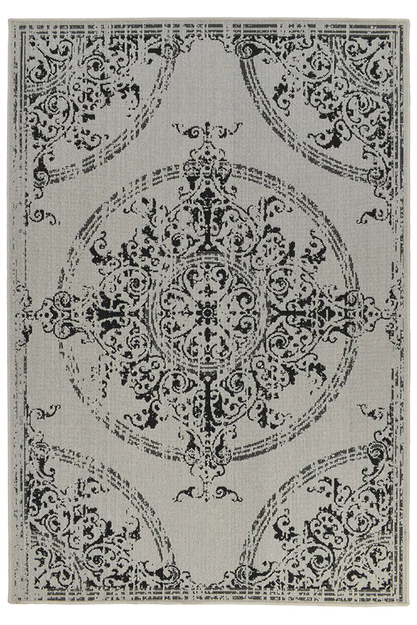 POLETTI WHITE WITH BLACK Rug & Runner