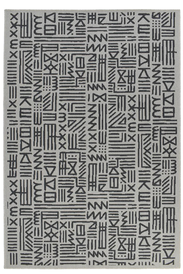 MURAL WHITE WITH GREY Rug & Runner