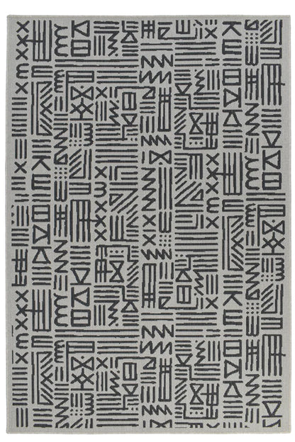 MURAL WHITE WITH GREY Rug & Runner