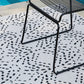 TUMZI WHITE WITH BLACK Rug & Runner