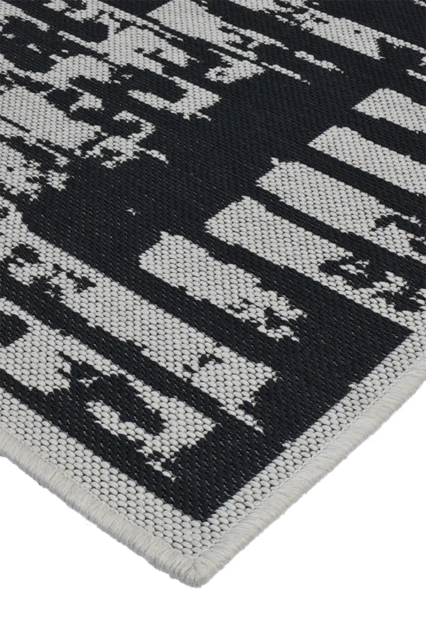 LINO WHITE WITH BLACK Rug & Runner