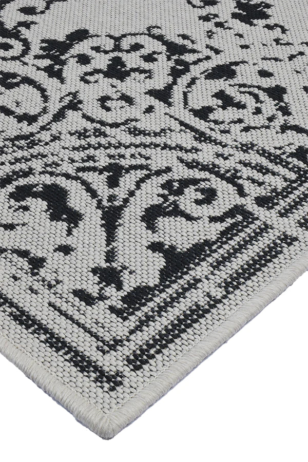 POLETTI WHITE WITH BLACK Rug & Runner
