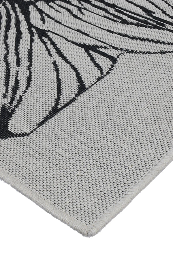 MENDEL WHITE WITH BLACK Rug & Runner