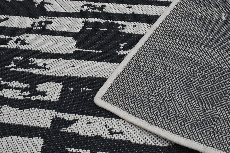 LINO WHITE WITH BLACK Rug & Runner